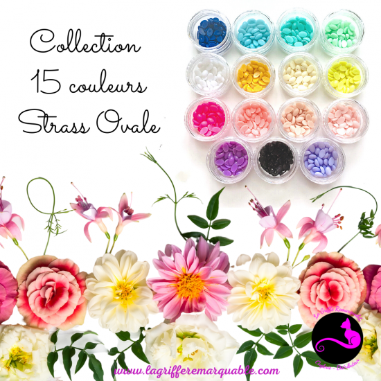 Collection 15 couleurs strass ovale